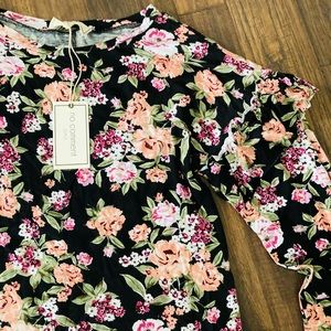 NWT Soft Ruffle Sleeve Top